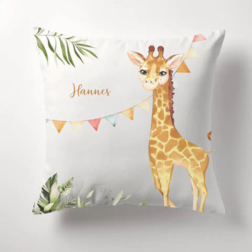 Kinderkissen Giraffe personalisiert, Namenskissen Kissen - Plüsch Plüsch