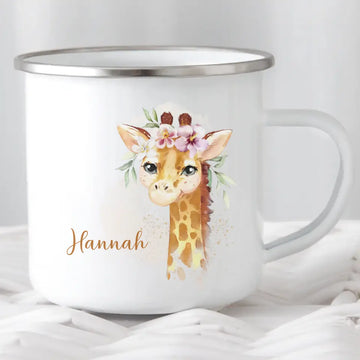 Kindertasse Giraffe mit Namen, personalisiert