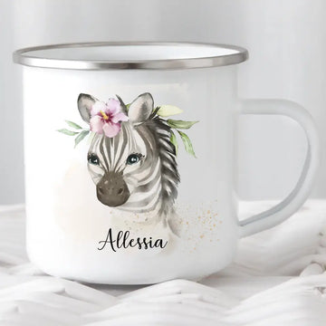 Kindertasse Zebra mit Namen, personalisiert