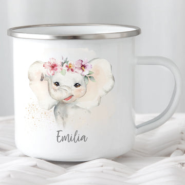 Kindertasse Elefant mit Namen, personalisiert