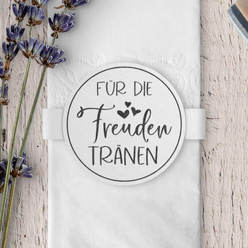 Stempel - FÜR DIE Freudentränen - rund, Rahmen, Herzen FS-010