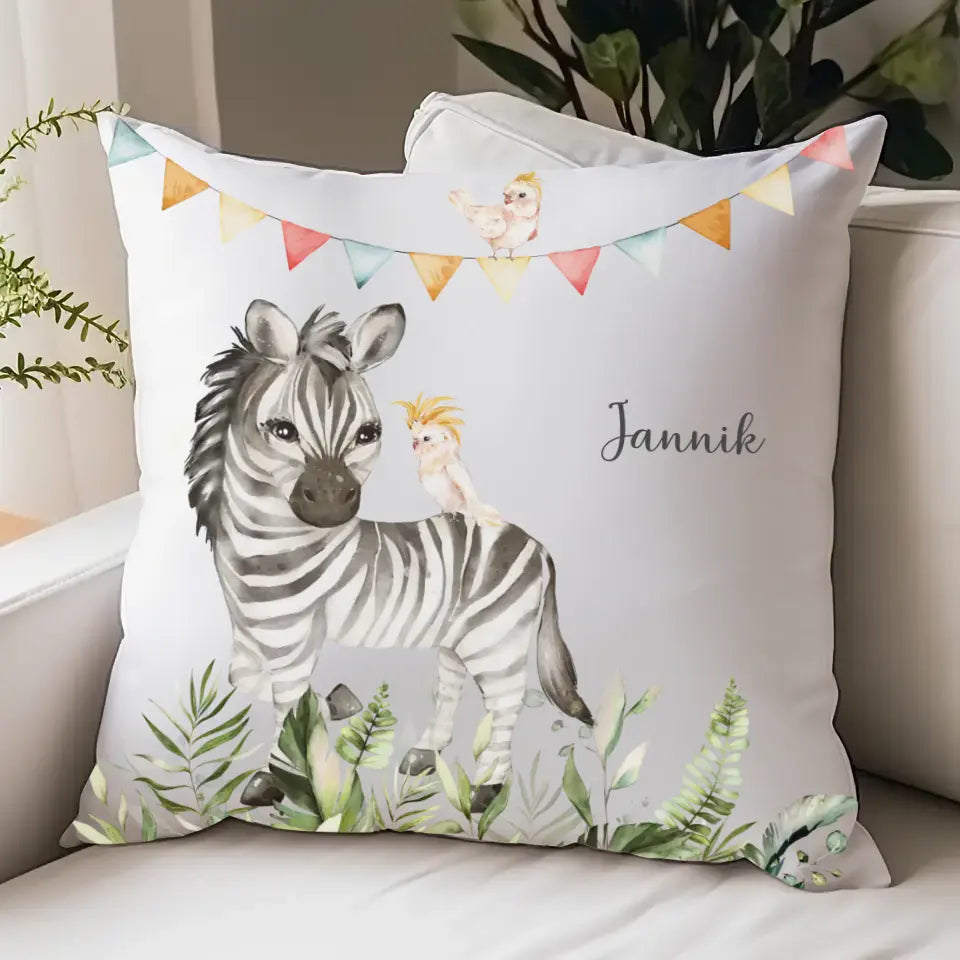 Kinderkissen Zebra personalisiert, Namenskissen Kissen - Plüsch Plüsch
