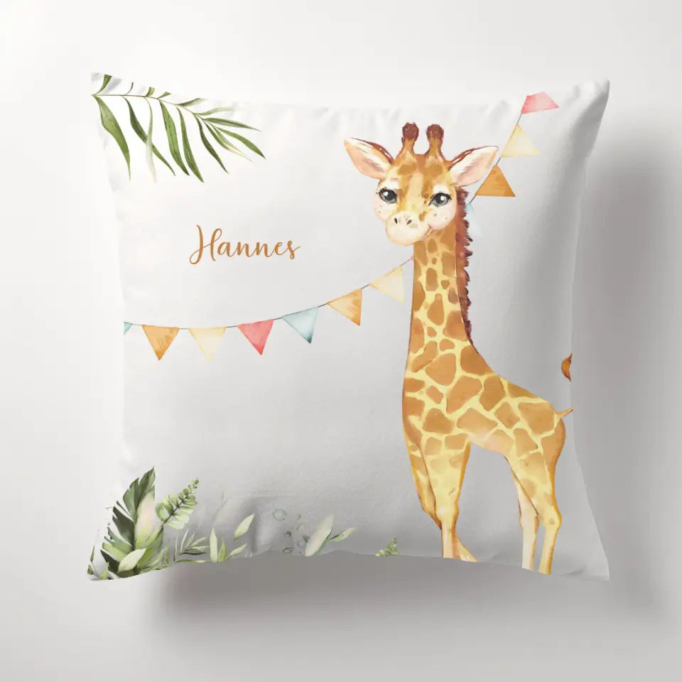 Kinderkissen Giraffe personalisiert, Namenskissen Kissen - Plüsch Plüsch