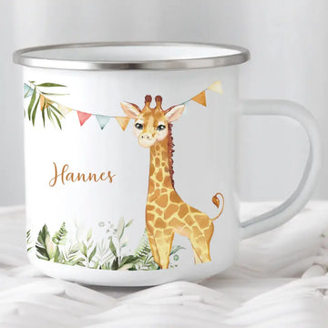 Kindertasse Giraffe personalisiert mit Namen