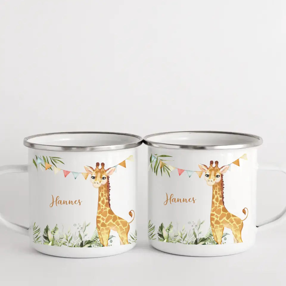 Kindertasse Giraffe personalisiert mit Namen
