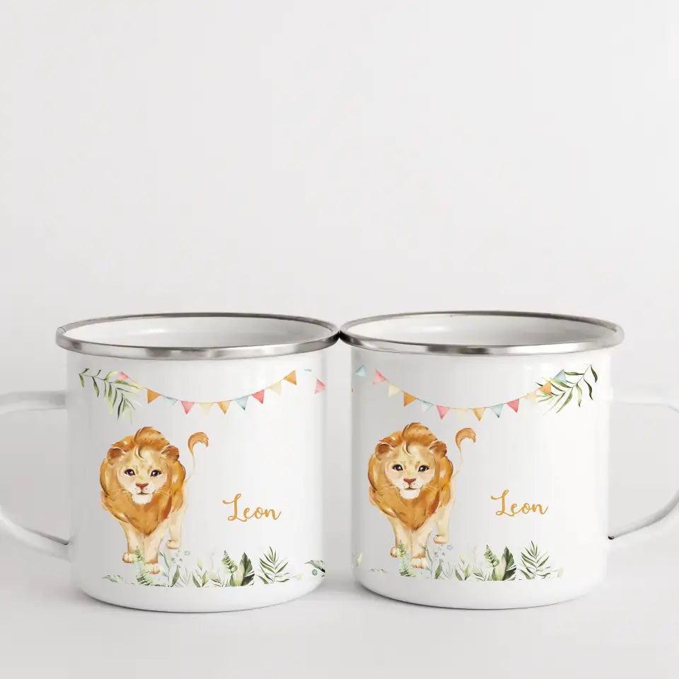 Kindertasse Löwe personalisiert mit Namen