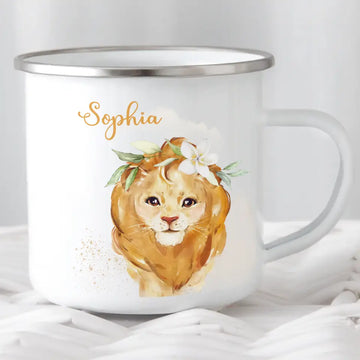 Kindertasse Löwe mit Namen, personalisiert