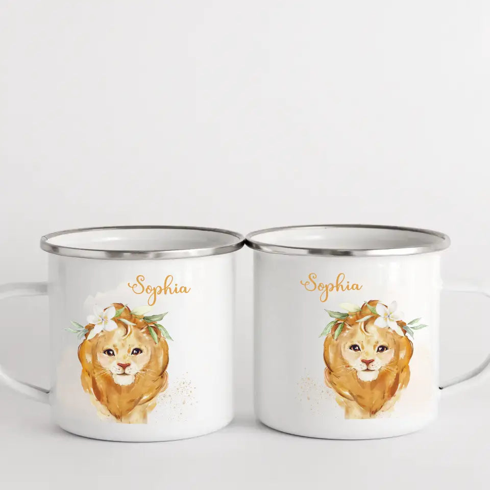Kindertasse Löwe mit Namen, personalisiert