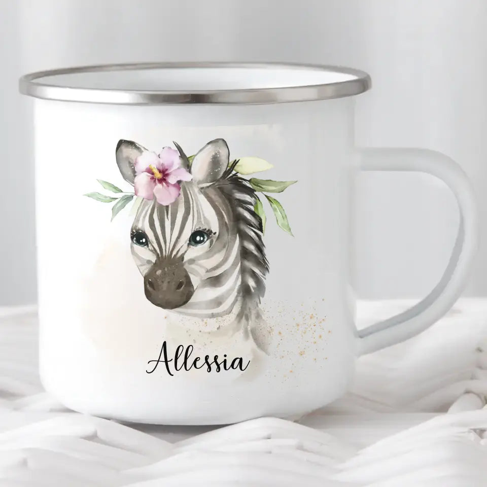 Kindertasse Zebra mit Namen, personalisiert