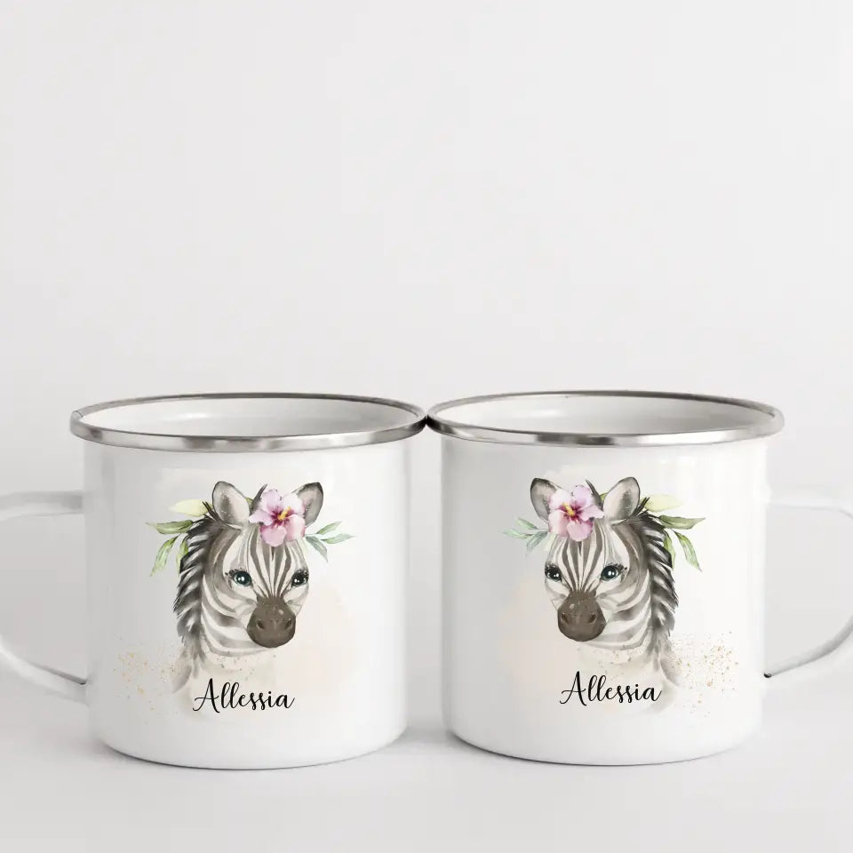 Kindertasse Zebra mit Namen, personalisiert