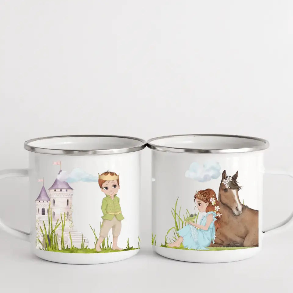 Kindertasse Prinzessin mit Pferd, rote Haare