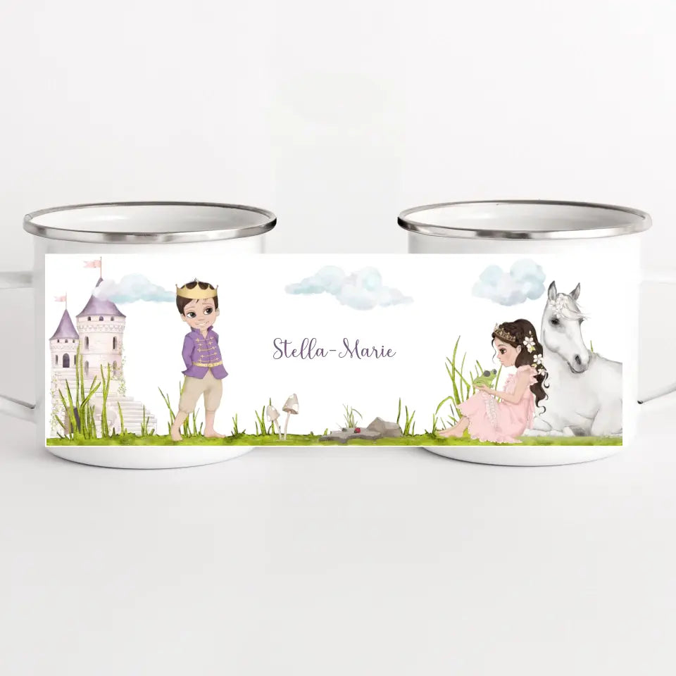 Kindertasse Prinzessin mit Pferd, braune Haare