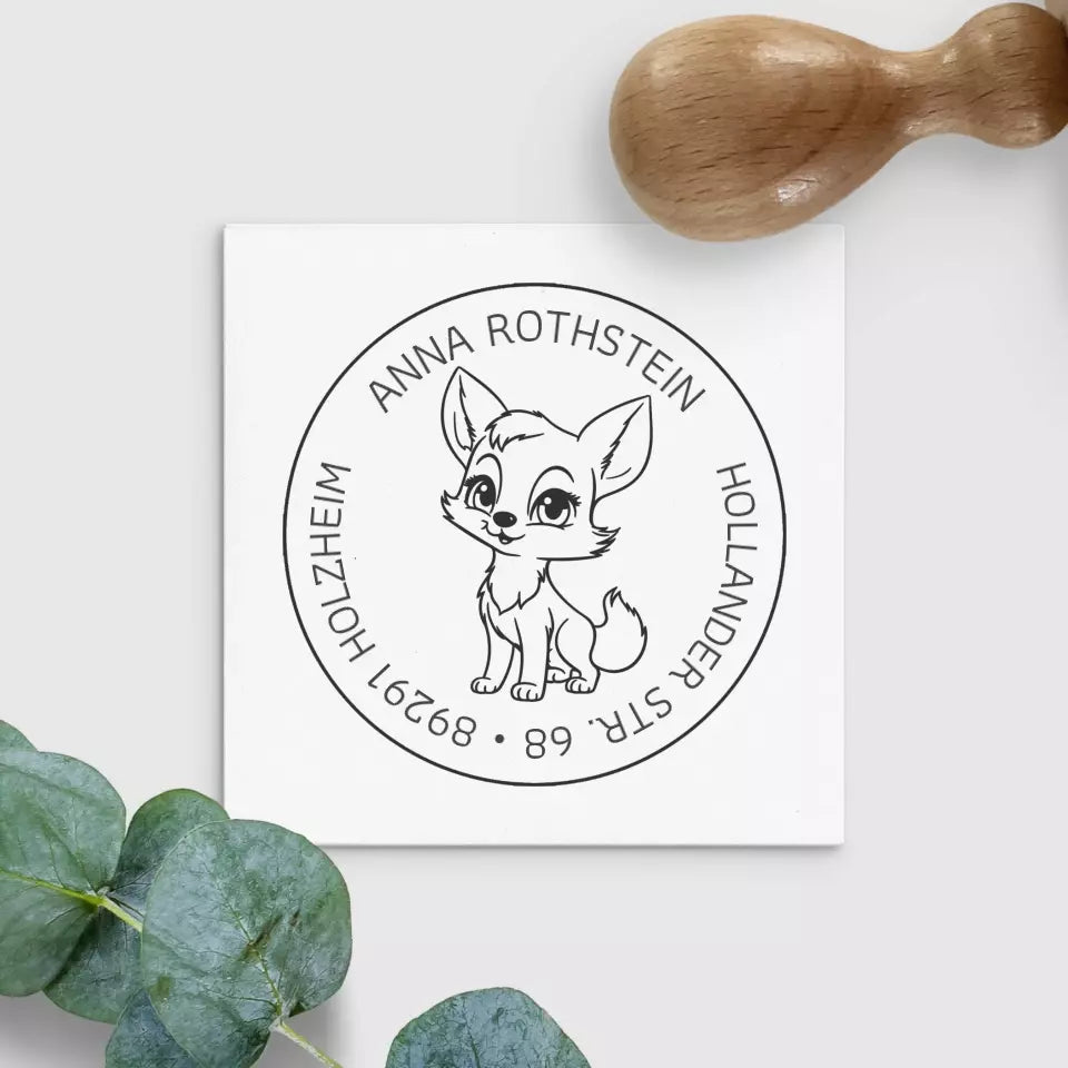 Kinderstempel Fuchs Adressstempel "Anna" Kinderstempel