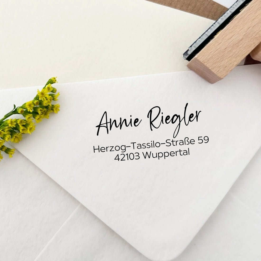 Adressstempel "Riegler" Selbstfärbender Stempel 58x22 mm Stempel