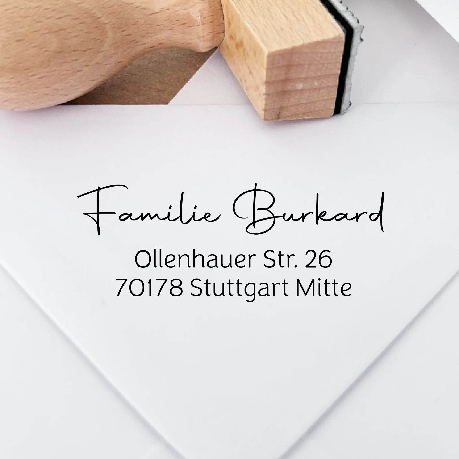 Adressstempel "Burkard" Selbstfärbender Stempel 58x22 mm Stempel