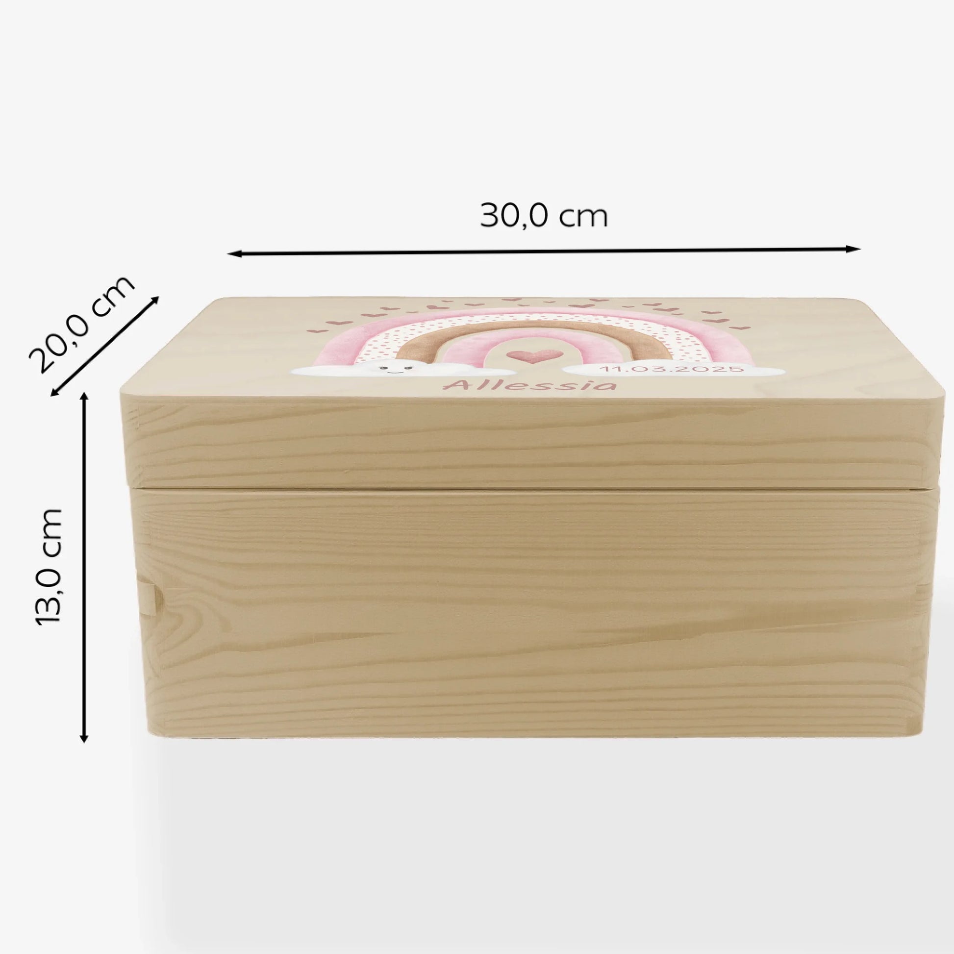 Erinnerungskiste Regenbogen rosa, personalisiert