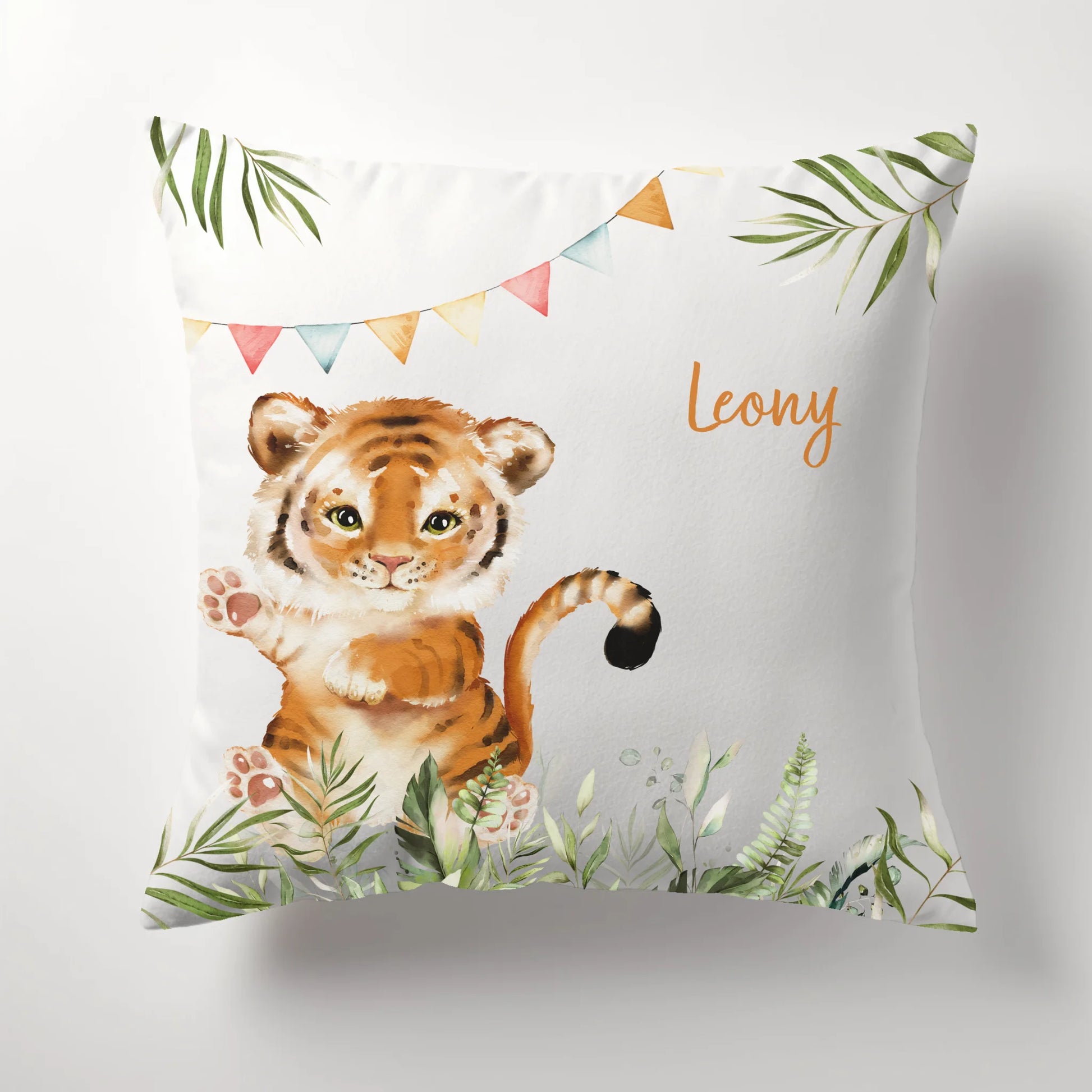 Kinderkissen Tiger personalisiert, Namenskissen Kissen - Plüsch Plüsch