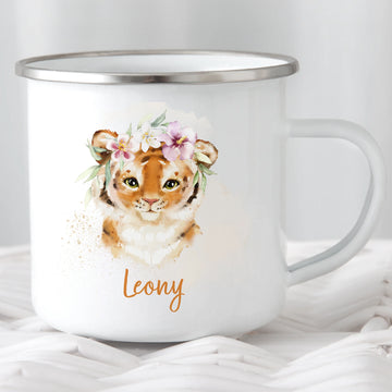 Kindertasse Tiger mit Namen, personalisiert