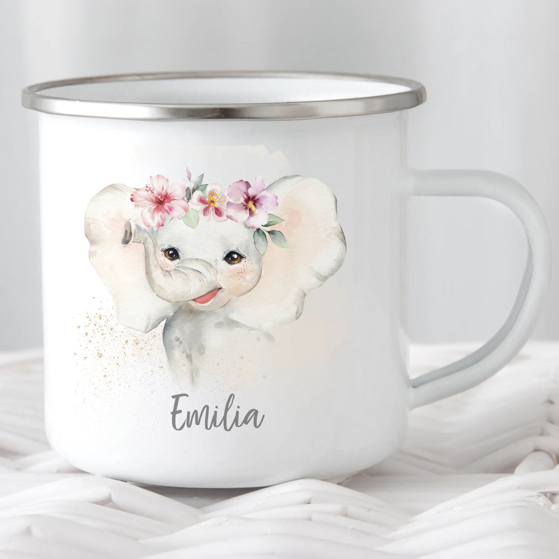Kindertasse Elefant mit Namen, personalisiert