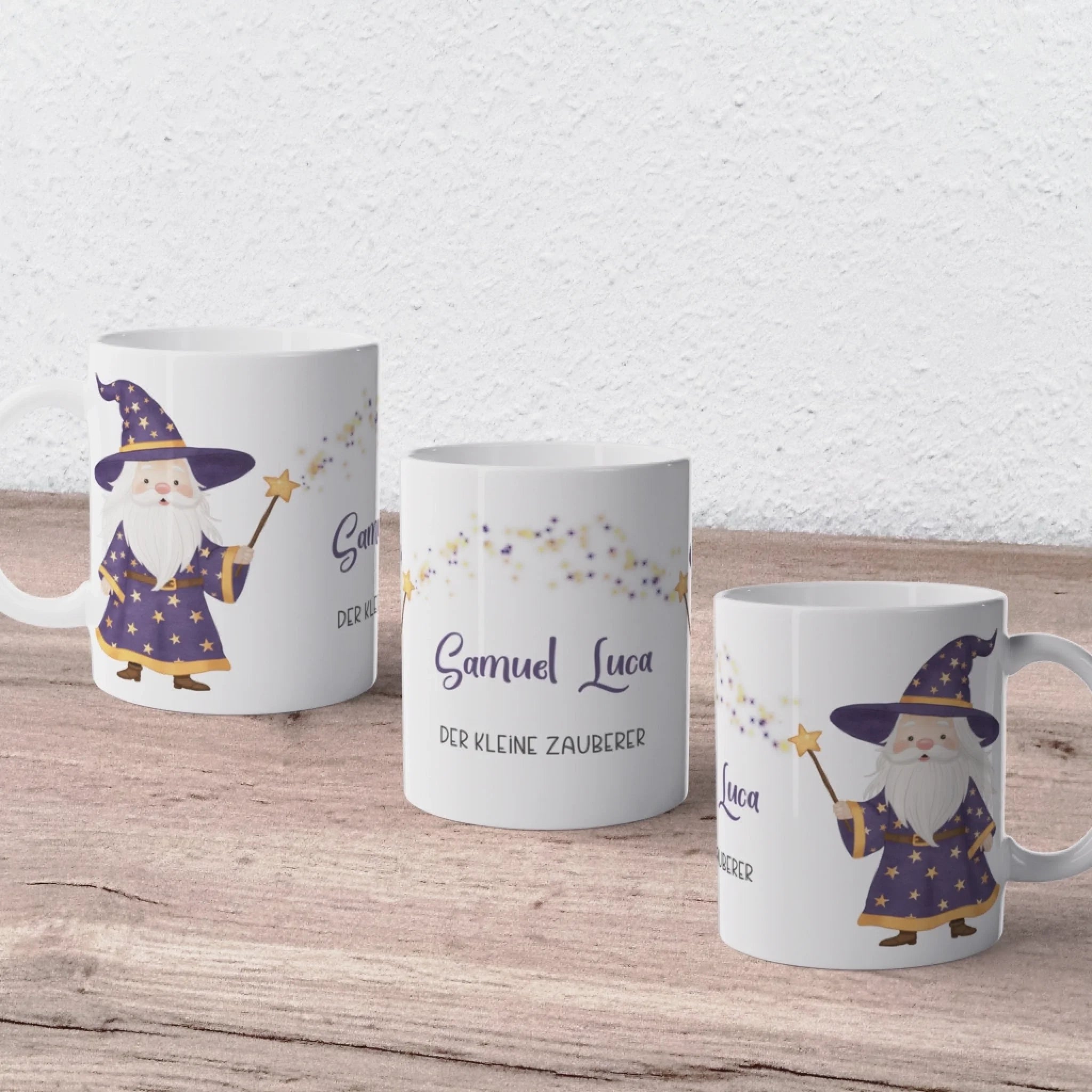 Kindertasse Halloween Zauberer personalisiert mit Namen