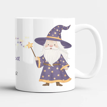 Kindertasse Halloween Zauberer personalisiert mit Namen