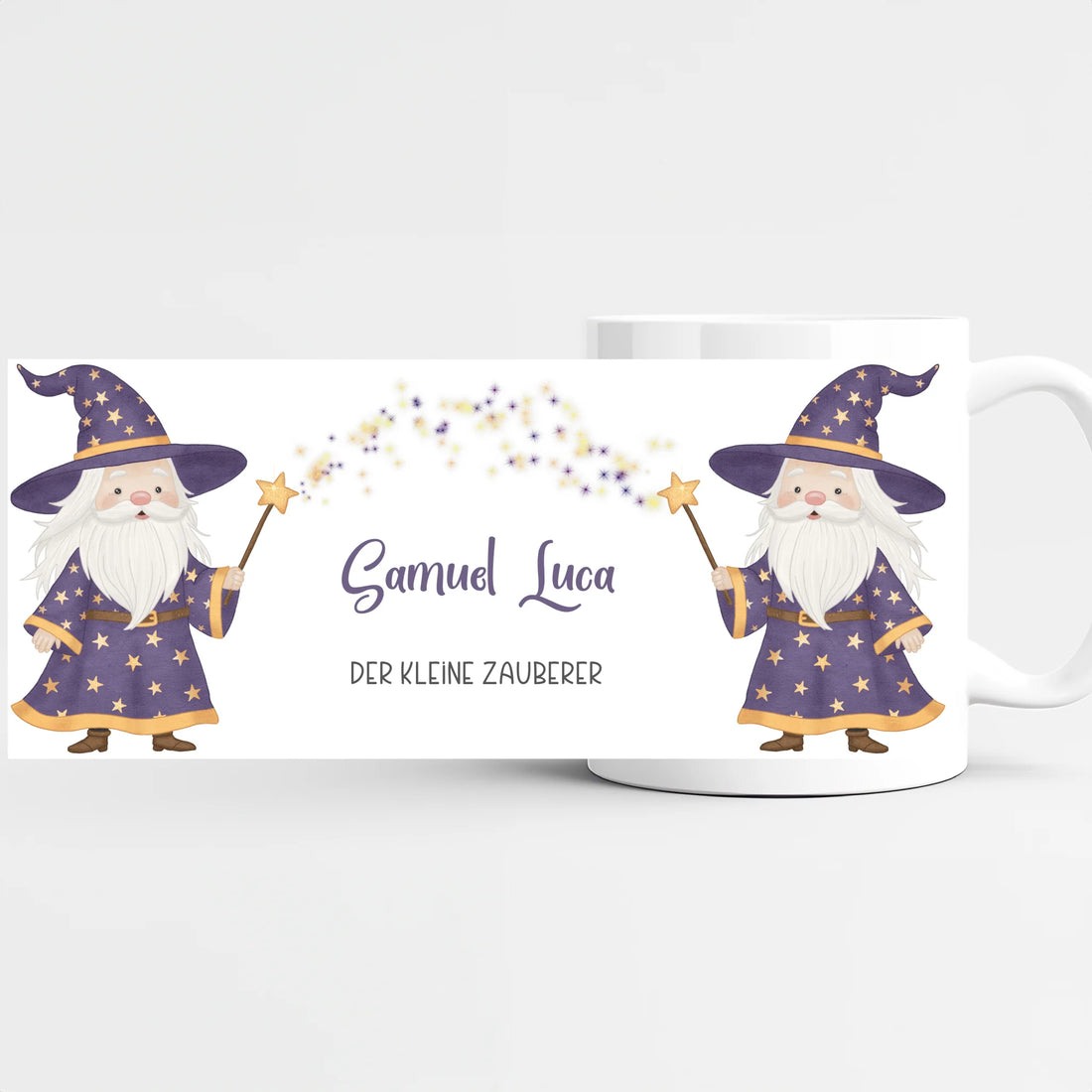 Kindertasse Halloween Zauberer personalisiert mit Namen