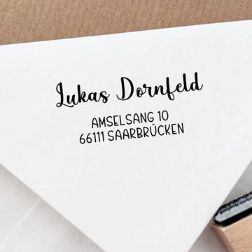 Minimalistischer Adressstempel "Dornfeld" personalisiert - Spatzelinchen - Exklusive Papeterie