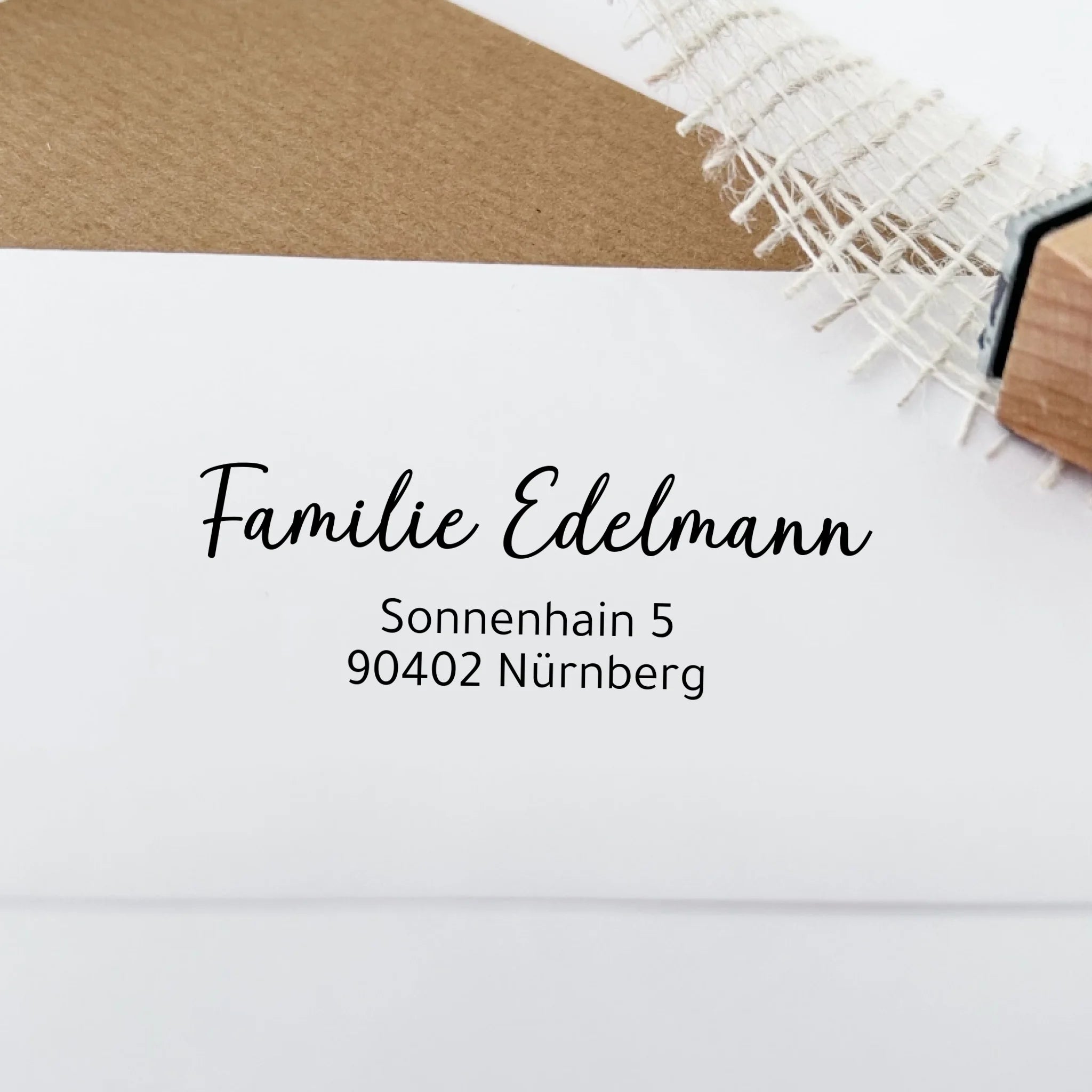 Personalisierter Adressstempel "Edelmann" modern & schlicht - Spatzelinchen - Exklusive Papeterie