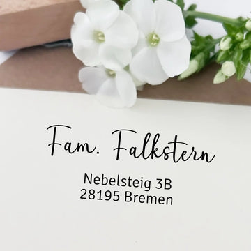 Hochwertiger Adressstempel "Falkstern" personalisiert | Script - Spatzelinchen - Exklusive Papeterie