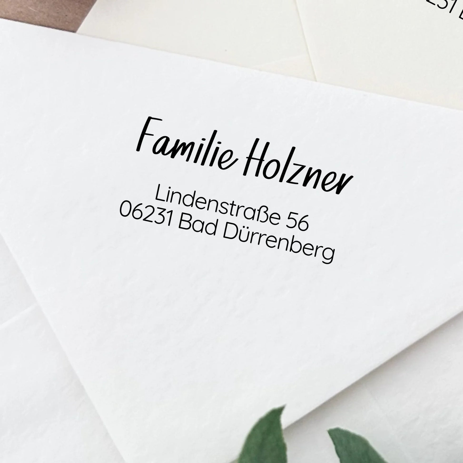 Adressstempel "Holzner" Familienstempel personalisiert - Spatzelinchen - Exklusive Papeterie