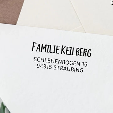 Adressstempel "Keilberg" personalisiert – schlicht & hochwertig - Spatzelinchen - Exklusive Papeterie