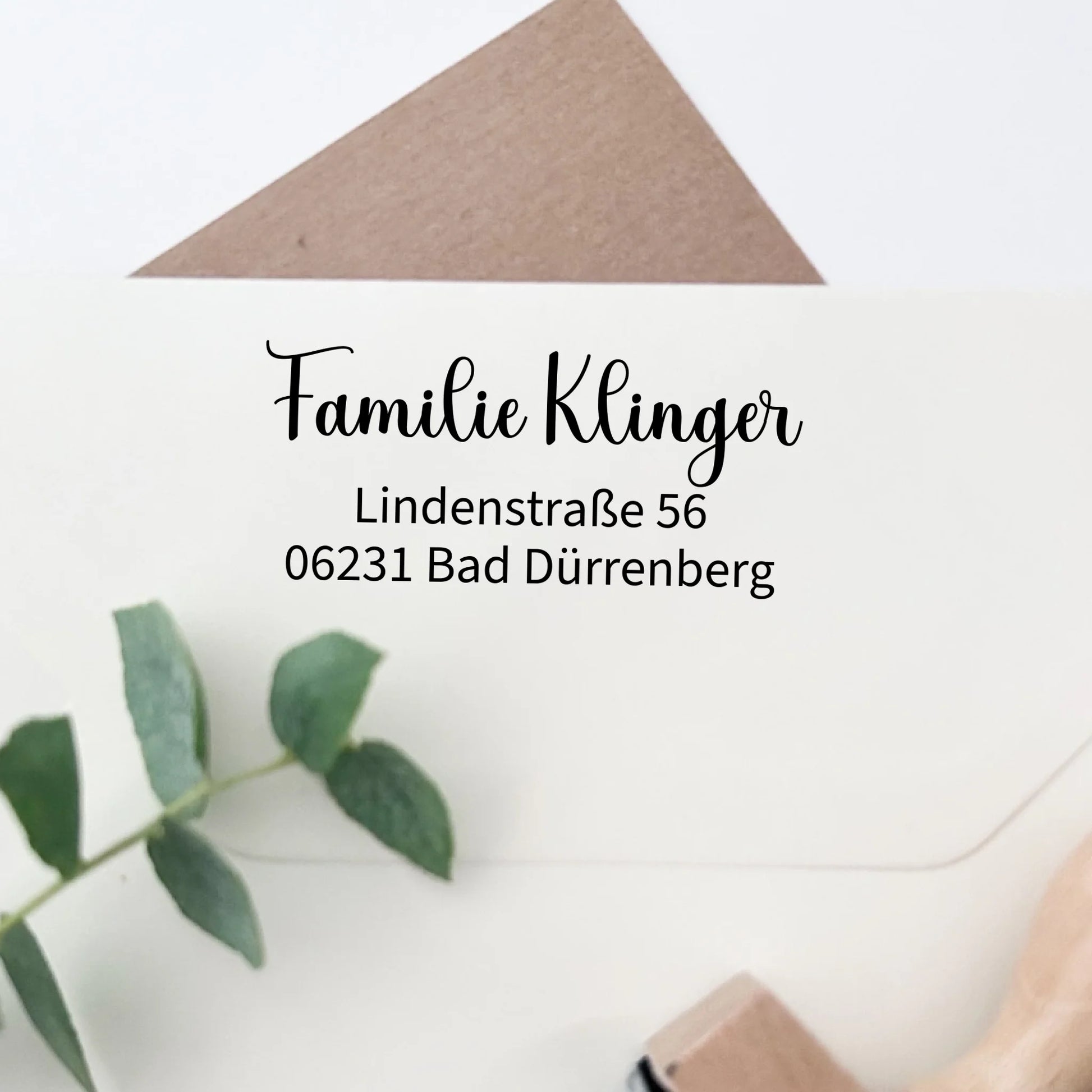 Adressstempel "Klinger" personalisiert – klare Linien - Spatzelinchen - Exklusive Papeterie
