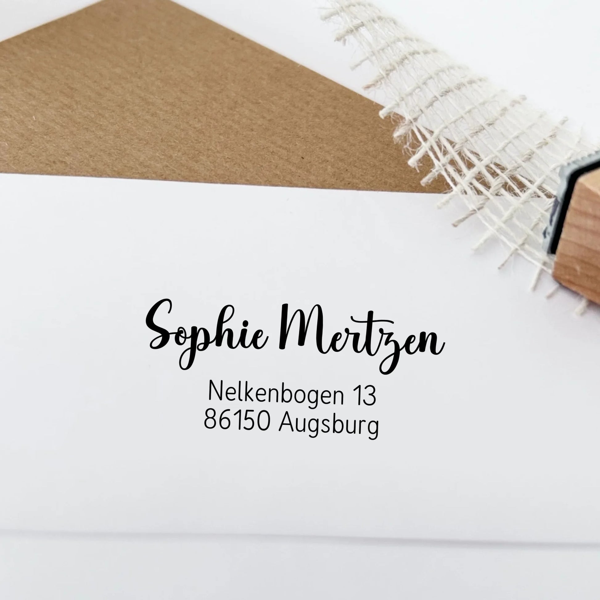 Adressstempel "Mertzen" personalisiert – modern ohne Motiv - Spatzelinchen - Exklusive Papeterie
