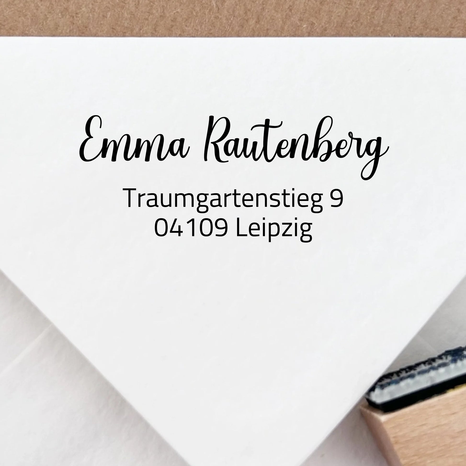 Personalisierter Adressstempel "Rautenberg" hochwertig & schlicht - Spatzelinchen - Exklusive Papeterie