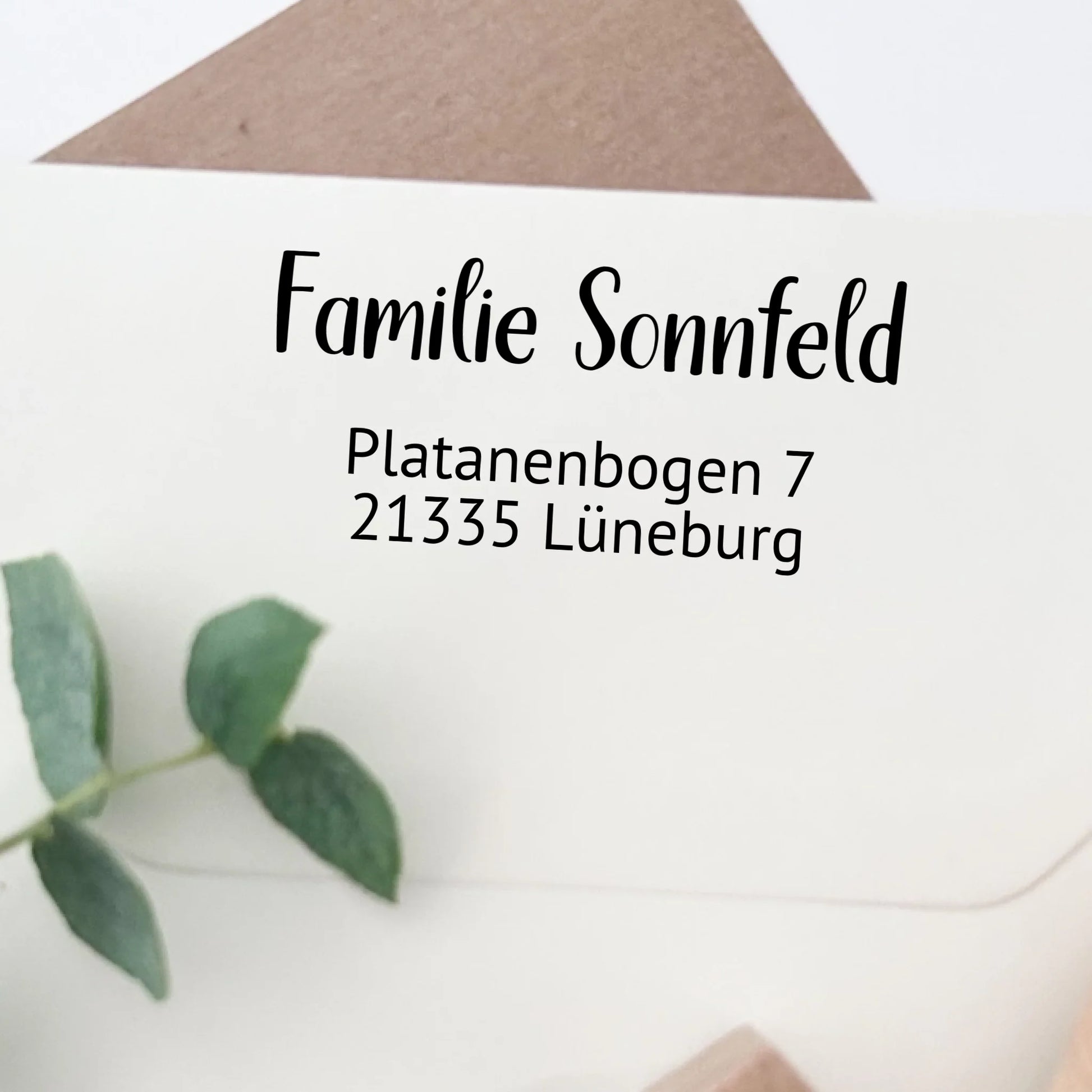 Adressstempel "Sonnfeld" personalisiert – modern & hochwertig - Spatzelinchen - Exklusive Papeterie