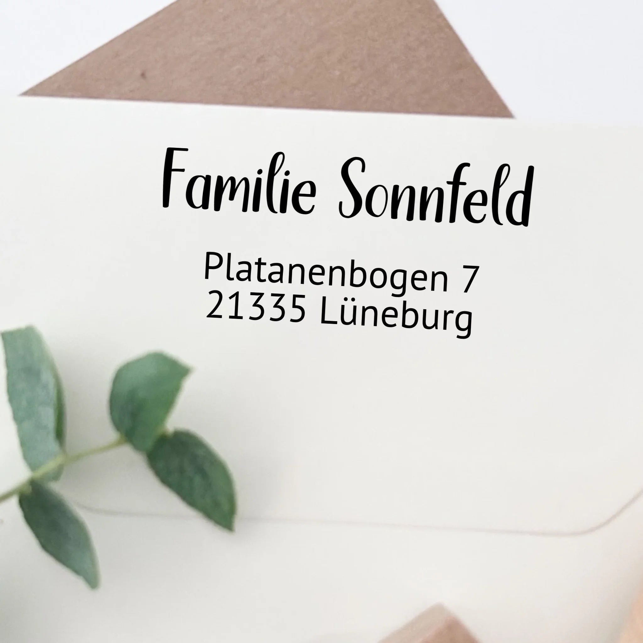 Adressstempel "Sonnfeld" personalisiert – modern & hochwertig - Spatzelinchen - Exklusive Papeterie